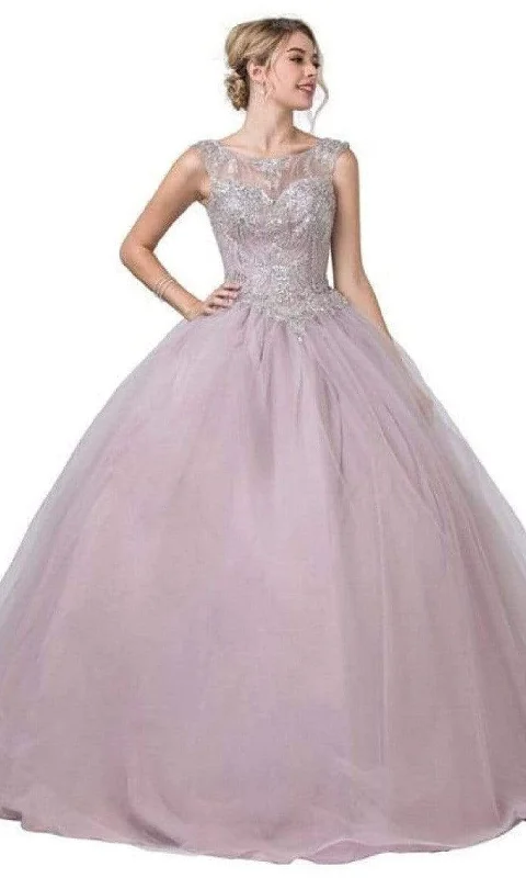 Shop and Save Aspeed Design - L2258 Illusion Bateau Beaded Ball Gown