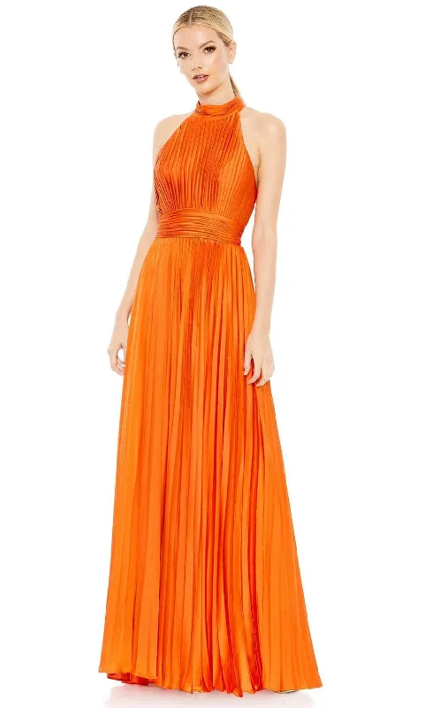 Online Exclusive Ieena Duggal 26992 - Pleated Bodice High Neck Prom Gown