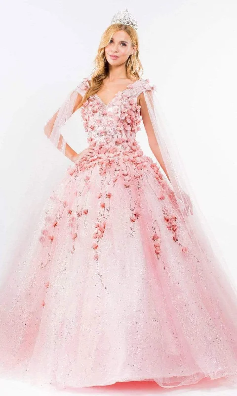 Holiday Sale Elizabeth K - GL1974 Cape Sleeve Applique Ballgown
