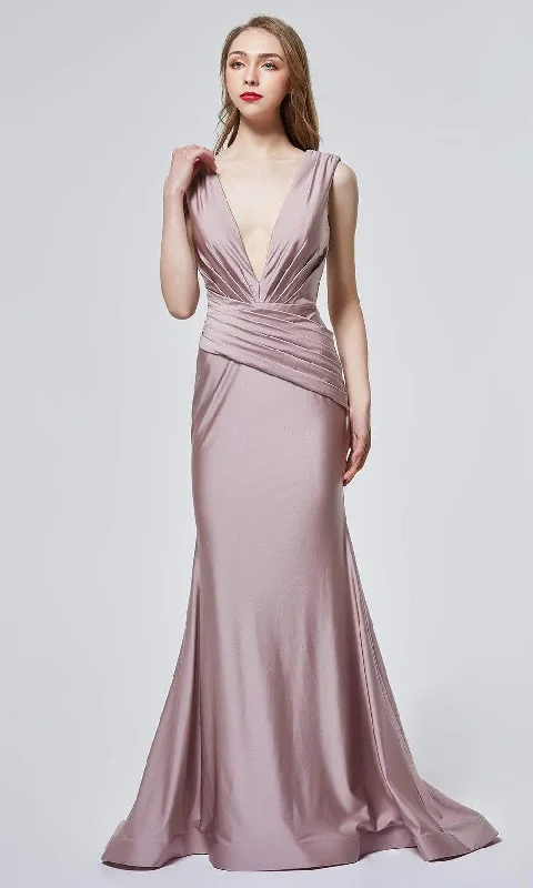 Extra Savings J'Adore Dresses - J19020 Daring Neckline Pleated Trumpet Gown