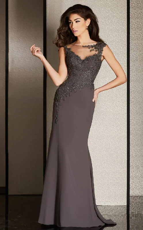 Can't Miss Clarisse - M6240 Applique Illusion Bateau Dress