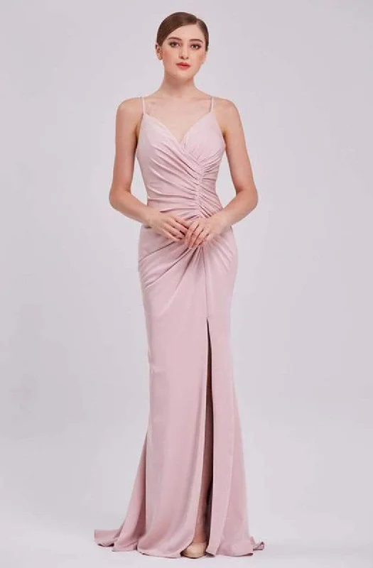 Steals and Deals J'Adore Dresses - J16039 Asymmetrically Ruched High Slit Mermaid Gown