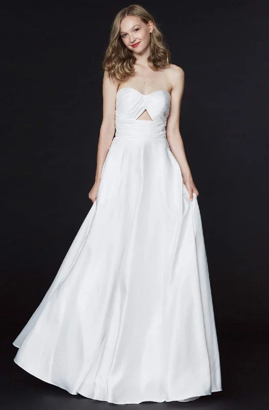 Price Reduction Angela & Alison - 91045 Strapless Sweetheart Keyhole Cutout Satin Gown