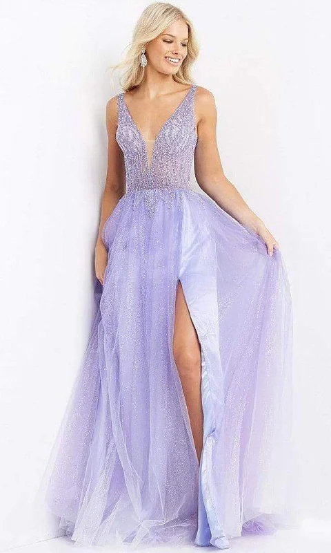 Markdown Madness JVN by Jovani - JVN07387 Glittered Tulle Open Back A-line Dress