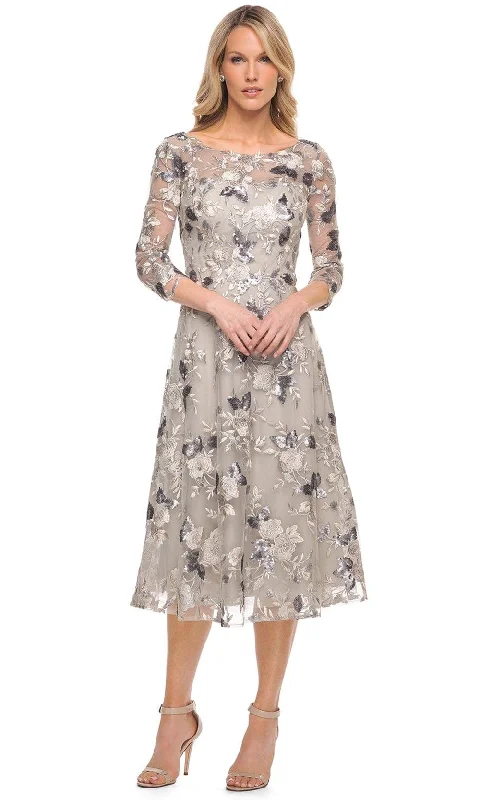 Extra Savings La Femme 29988 - Embroidered Tea Length Dress