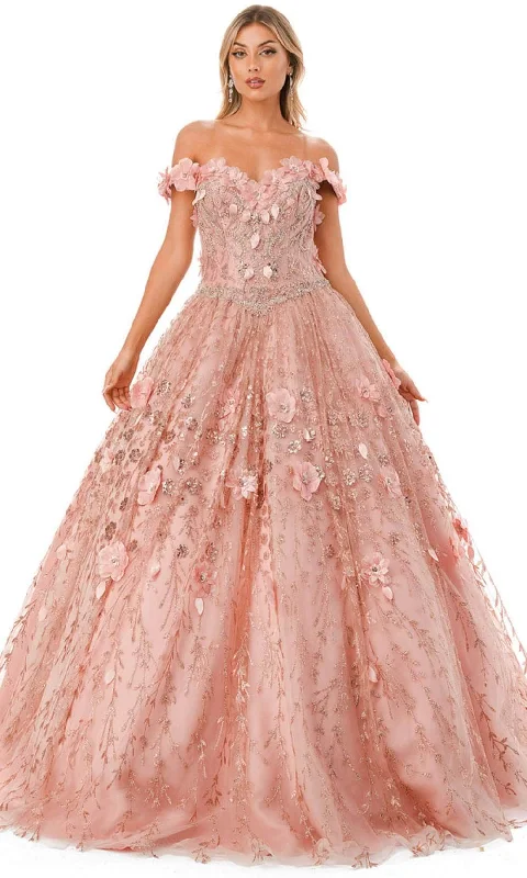 Seasonal Clearance Aspeed Design L2728 - Off Shoulder Embellished Ballgown