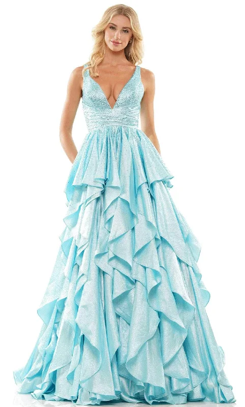 Online Exclusive Colors Dress 2890 - Beaded Ruffle-Wavy A-line Gown