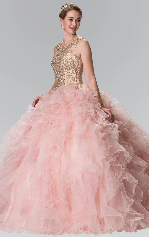 Savings Event Elizabeth K - GL2208 Embellished Jewel Neck Ballgown