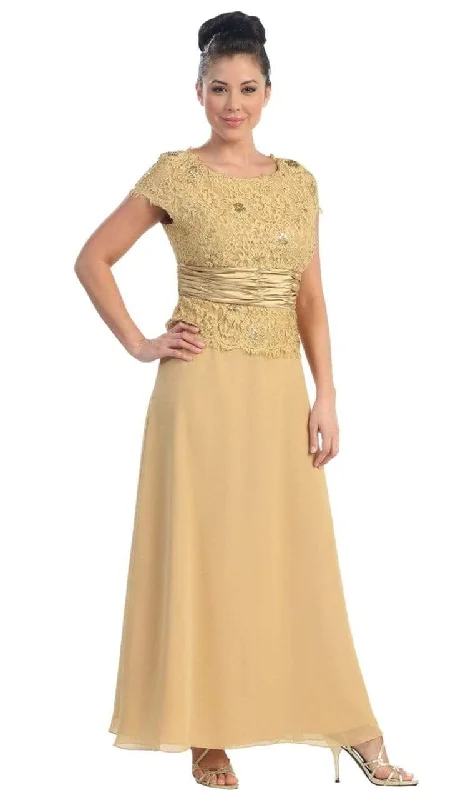 Don't Wait May Queen - MQ571 Chiffon Lace and Satin Long Formal Gown