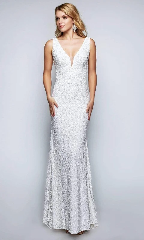Deep Discounts Nina Canacci - 2229 Sleeveless V Neckline Allover Lace Sheath Dress