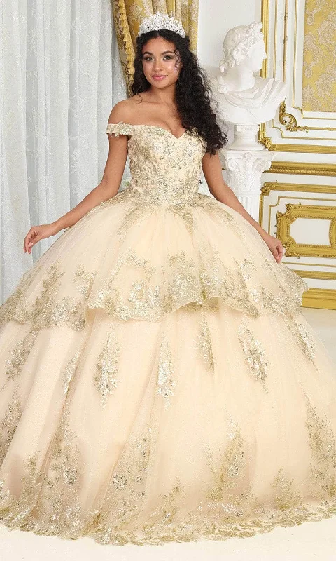 Clearance Sale May Queen LK224 - Off Shoulder Tiered Ballgown
