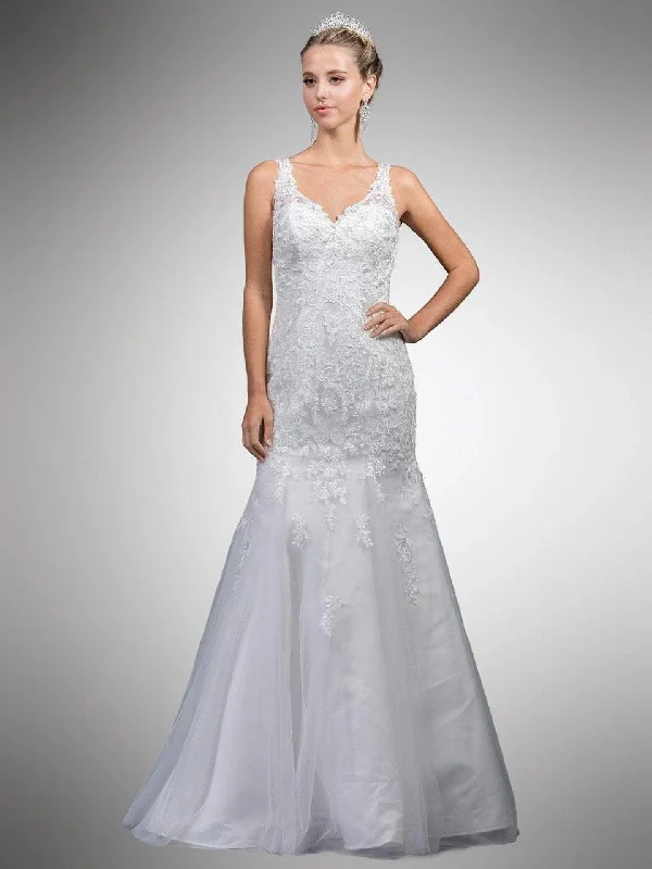 Early Access Dancing Queen Bridal - A7001 Sleeveless Beaded Lace Trumpet Gown