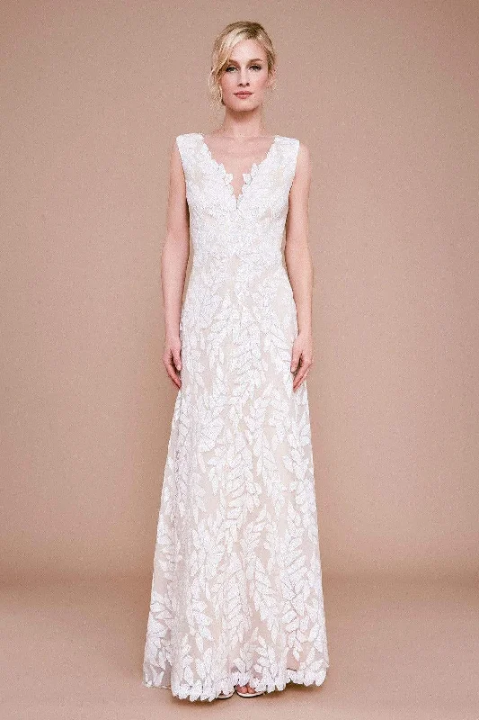 Don't Wait Tadashi Shoji - Frances Sequin Embroidered Tulle Gown