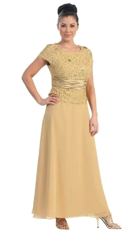 Reduced Prices May Queen - Laced Short Sleeve Formal Gown MQ571