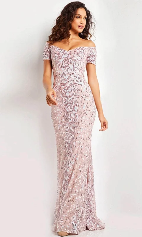 Incredible Offers Jovani 07458 - Off-Shoulder Sequin Embellished Dress