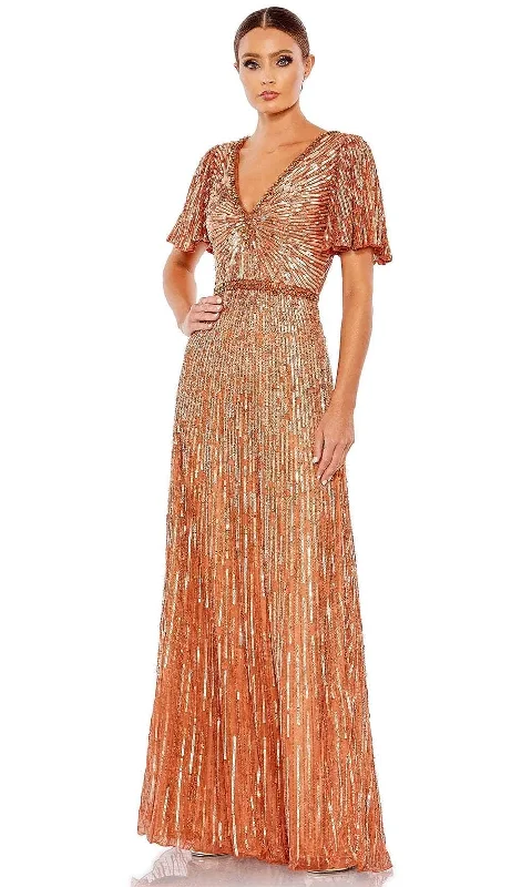 Special Price Mac Duggal 5538 - Butterfly Sleeve Sequin Prom Dress