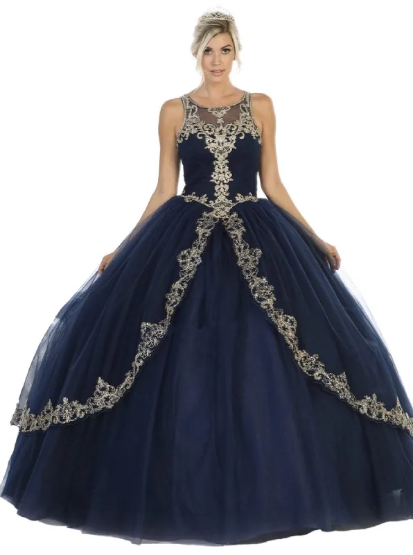 Unbeatable Prices May Queen - LK117 Appliqued Scoop Pleated Ballgown