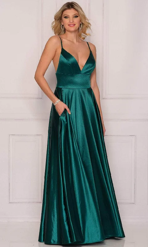 Price Rollback Dave & Johnny A8994 - Sleeveless Satin Gown With Pockets