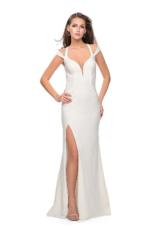 New Deals La Femme - 25761 Strappy Back Jersey Sheath Dress