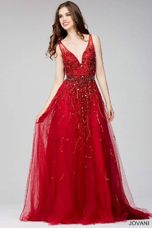 One-DAY Sale Jovani - 29085 Sleeveless Adorned Tulle Gown
