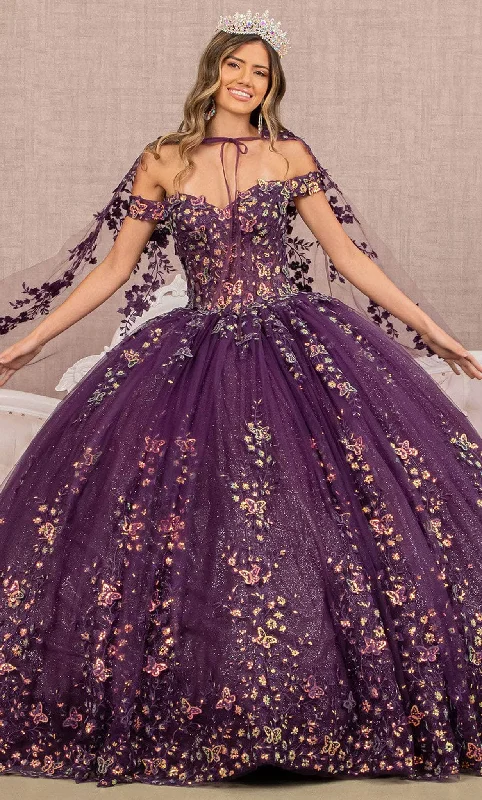 Time-Limited Offer Elizabeth K GL3171 - Off Shoulder Sweetheart Glittered Gown