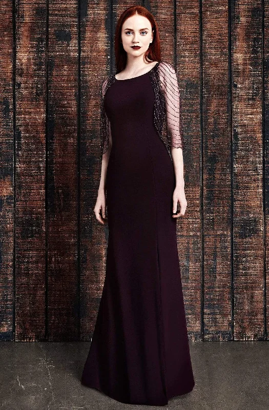 Holiday Sale Alexander by Daymor - 861 Embellished Cape Fitted Evening Dress