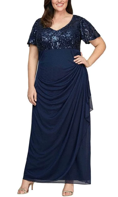 Doorbuster Deal Alex Evenings - 8496771 Empire Short Sleeve Long Dress