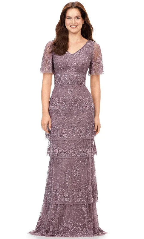 Big Discounts Ashley Lauren 11235 - Flutter Sleeve Tiered Evening Gown
