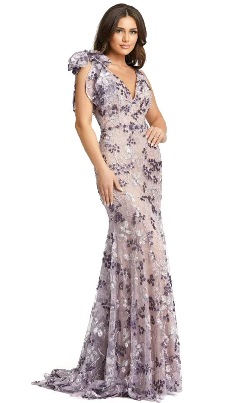 Super Bargain Mac Duggal 79301 - Embroidered V-Neck Evening Dress