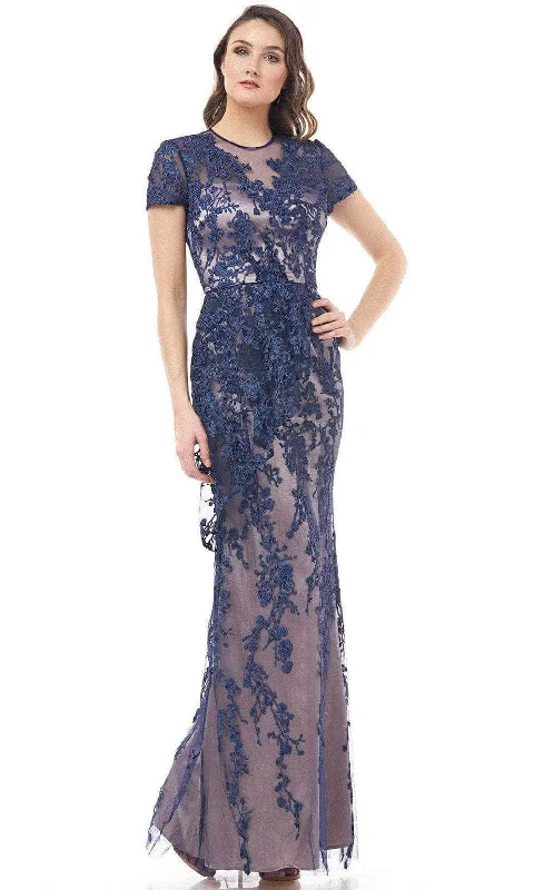 New Markdowns JS Collections 866938 - Laced Short Sleeved Evening Dress