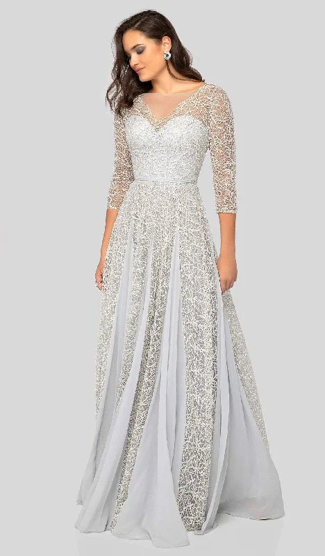 Markdowns Terani Couture - 1911M9297 Illusion Bateau A-Line Evening Dress
