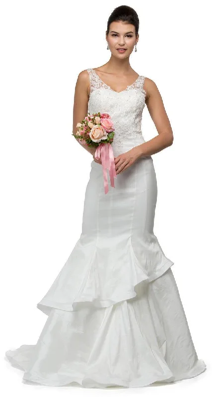 Final Markdown Dancing Queen Bridal - 9457 V-Neck Mermaid Formal Dress