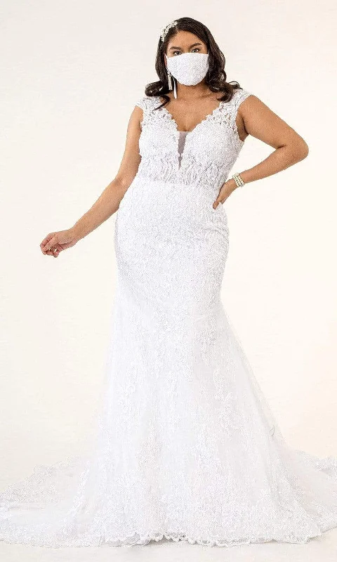 Clearance Sale GLS by Gloria - GL1934 Plunging V Neck Mermaid Dress