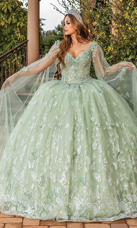Loyalty Reward Dancing Queen 1878 - Sheer Butterfly Applique Ballgown