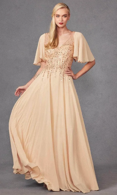 Unmissable Offer Juliet Dresses JTM14F - Flutter Sleeve Chiffon Prom Gown