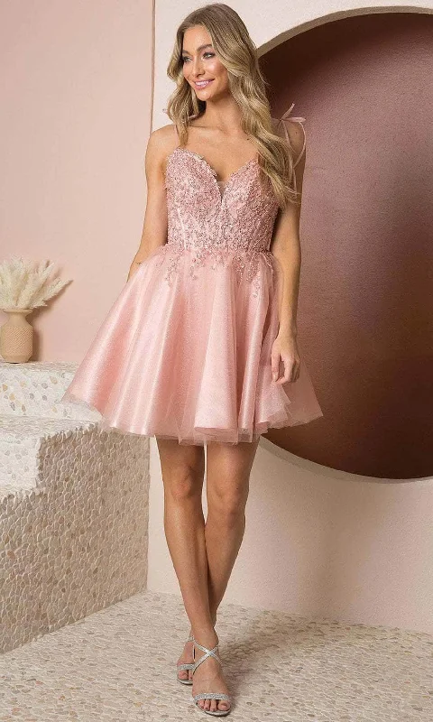 Unbeatable Prices Nox Anabel F732 - Embellished Deep Sweetheart Short Dress