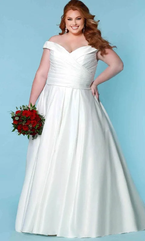 Bonus Savings Sydney's Closet Bridal - SC5257 Off Shoulder Satin Bridal Gown