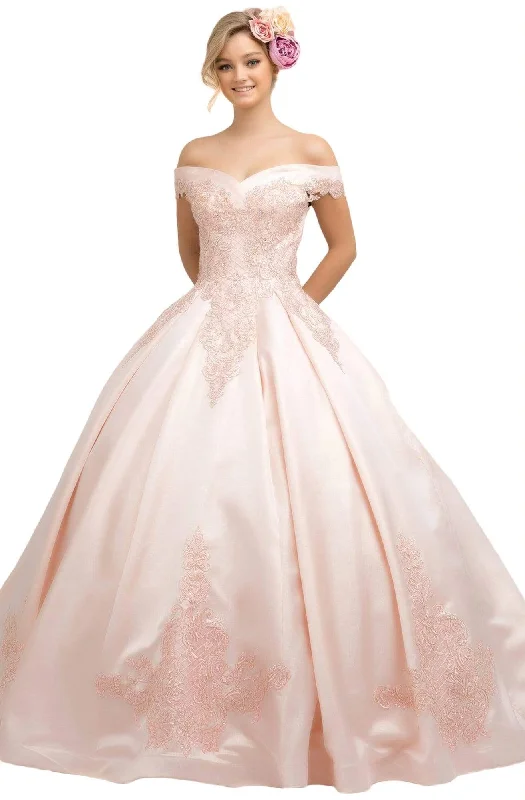 Stock Clearance Nox Anabel - U802 Off-Shoulder Pleated Ballgown