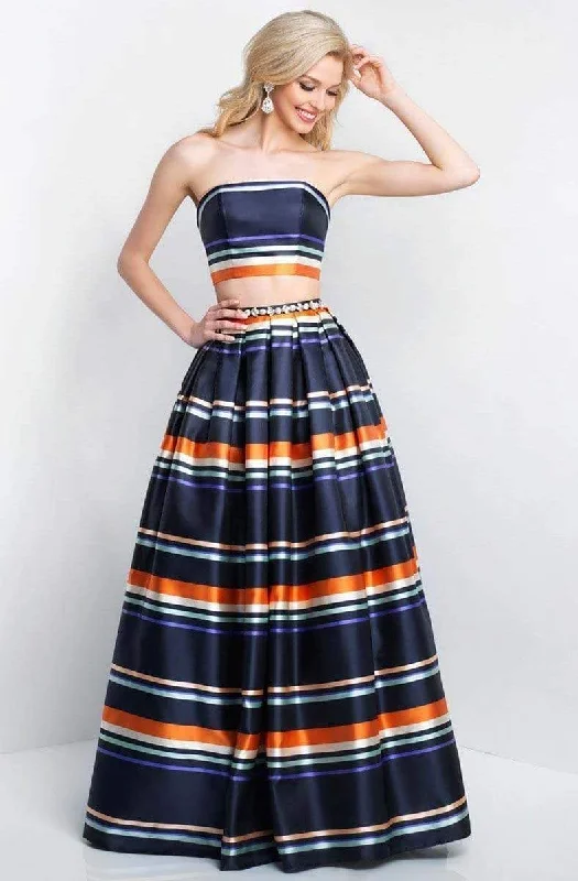 Now or Never Blush - 5659 Strapless Printed Satin Mikado Two Piece Gown