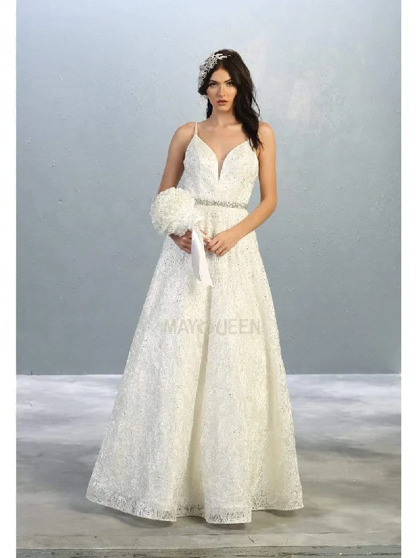 Deal Zone May Queen - RQ7880 Plunging Sweetheart A-Line Gown