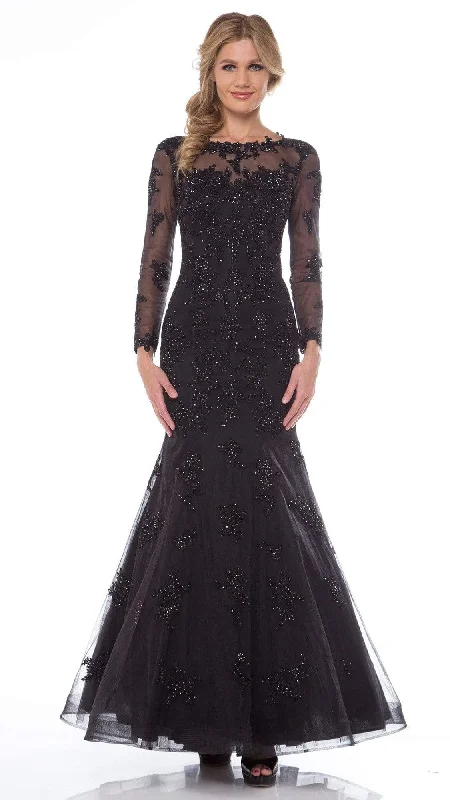 Weekend Flash Sale Colors Dress - G665 Long Sleeve Lace Illusion Mermaid Gown - 1 pc Black in Size 10 and 1 pc Red in Size 10 Available