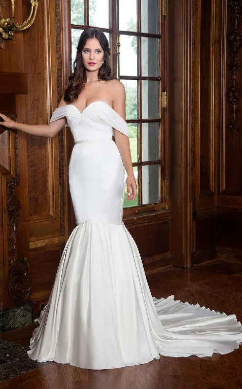Big Savings Rachel Allan Bridal - M605 Off-Shoulder Mermaid Dress With  Train