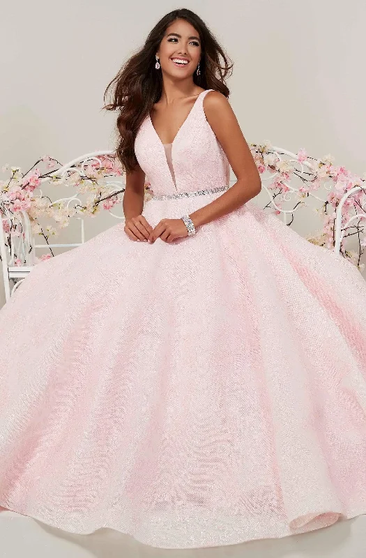 Price Reduction Tiffany Designs - 16325 Floral Plunging V-Neck Ballgown