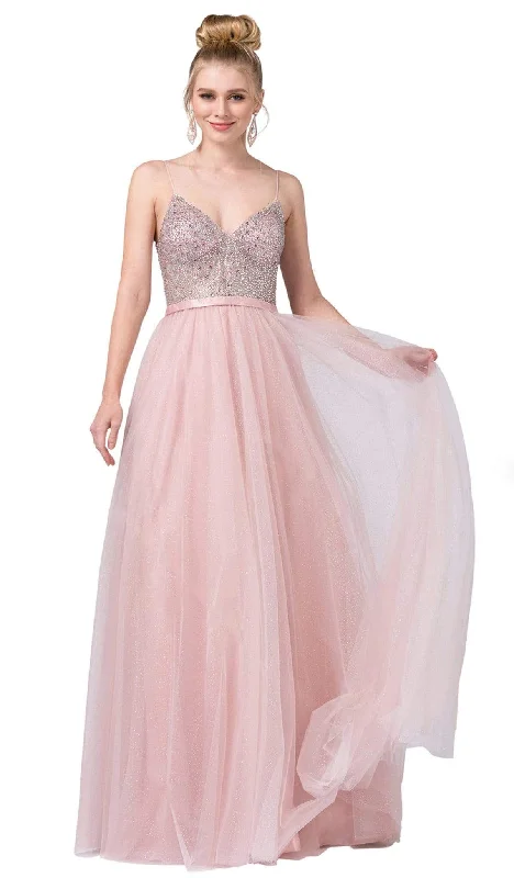 Lowest Price Dancing Queen - 2644 Jewel Studded Gossamer A-Line Gown