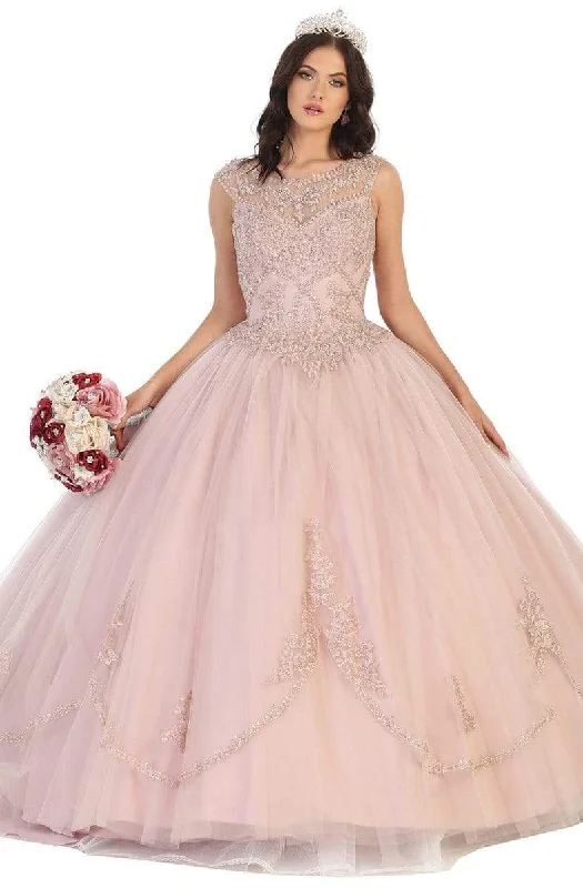 Limited Time Discount May Queen - LK130 Embellished Scoop Neck Ballgown