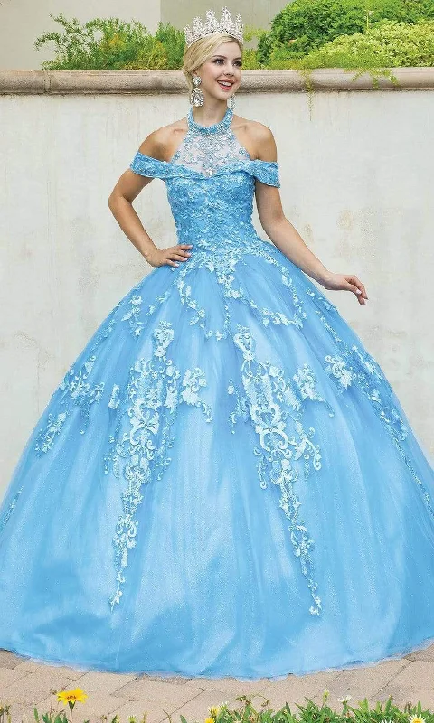 Stock Up and Save Dancing Queen - 1577 Halter Embroidered Ballgown