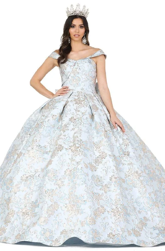 While Supplies Last Dancing Queen - 1433 Off-Shoulder Gilt-Rosette Ballgown