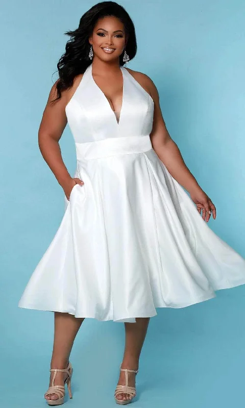 Special Savings Sydney's Closet Bridal - SC5266 Tea Length Halter Bridal Dress