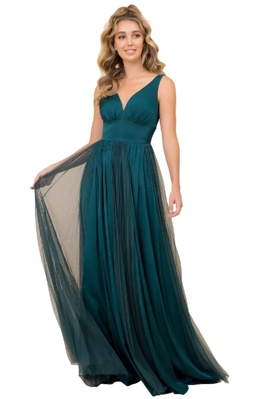 Season Finale Sale Nox Anabel - Plunging V-Neck Empire A-Line Evening Dress L340 - 1 pc Forest Green In Size 6 Available