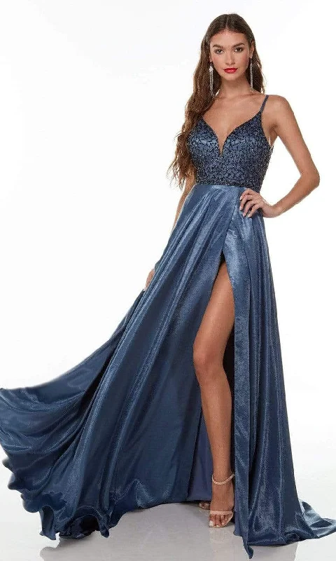 Unbeatable Prices Alyce Paris - 61197 Metallic Beaded Gown With Slit